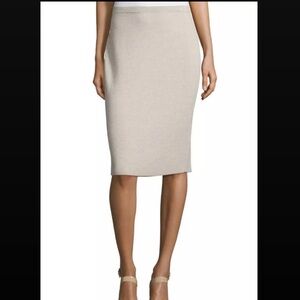 EILEEN FISHER Washable Wool Knit Skirt Sz XL Natural Sea Salt Beige Classy Indie